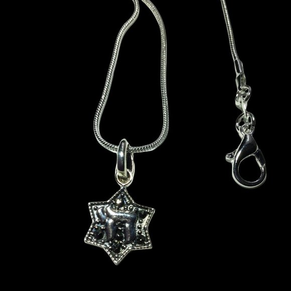 Silver Star of David & Chay with Marcasites - Picture 2 of 2